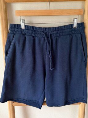 H&M Dividend Navy Blue Sweat Shorts Men’s Medium Drawstring Casual Lounge